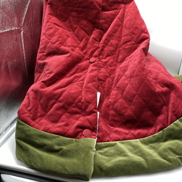 Pottery Barn Tree Skirt Christmas Velvet Red Green Monogrammed Macfalda 60 in - Picture 4 of 13